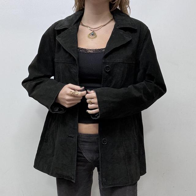 Black suede blazer jacket