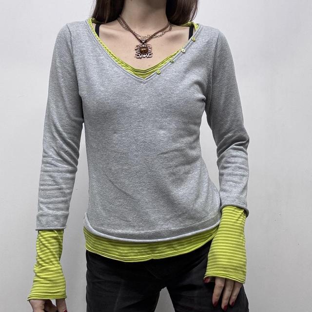 Pinstripe layered flared jumper