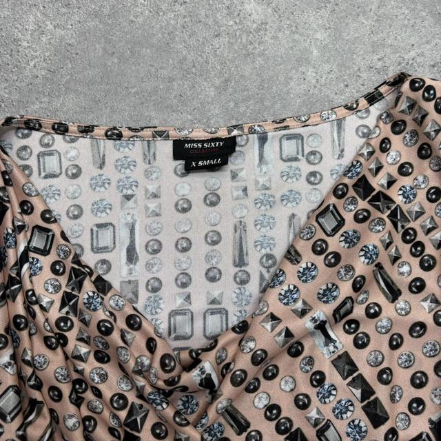 Printed y2k draped Miss sixty dress