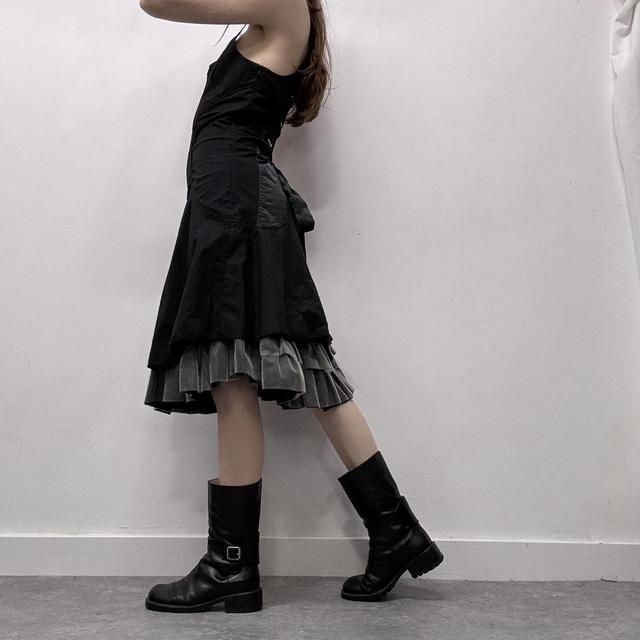 Black gothic corset bow dress