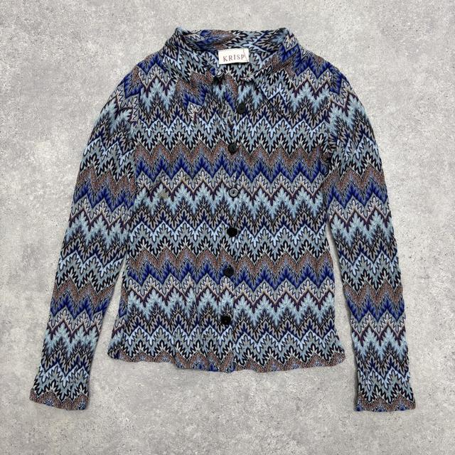Knit patterned chevron shirt