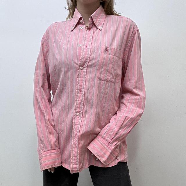 Pink pinstriped oversized shirt