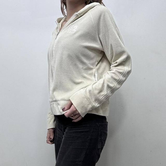 Velvet cream slouchy hoodie
