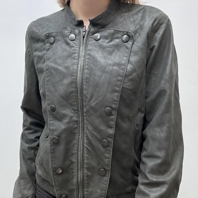 Leather grunge steampunk jacket