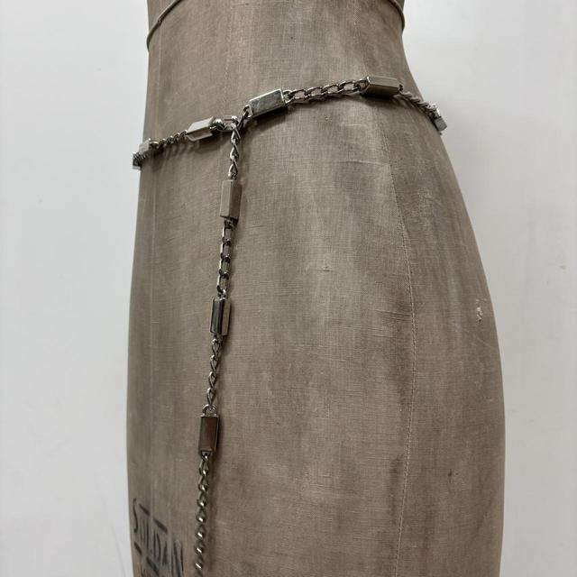 Silver chunky waist chain belt