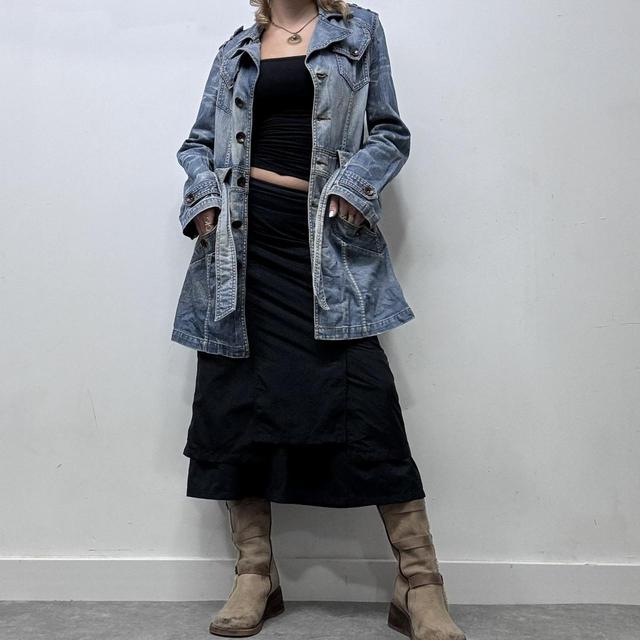 Distressed denim y2k jacket