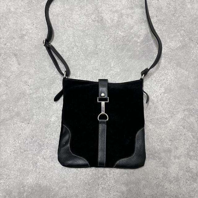 Black leather crossbody bag