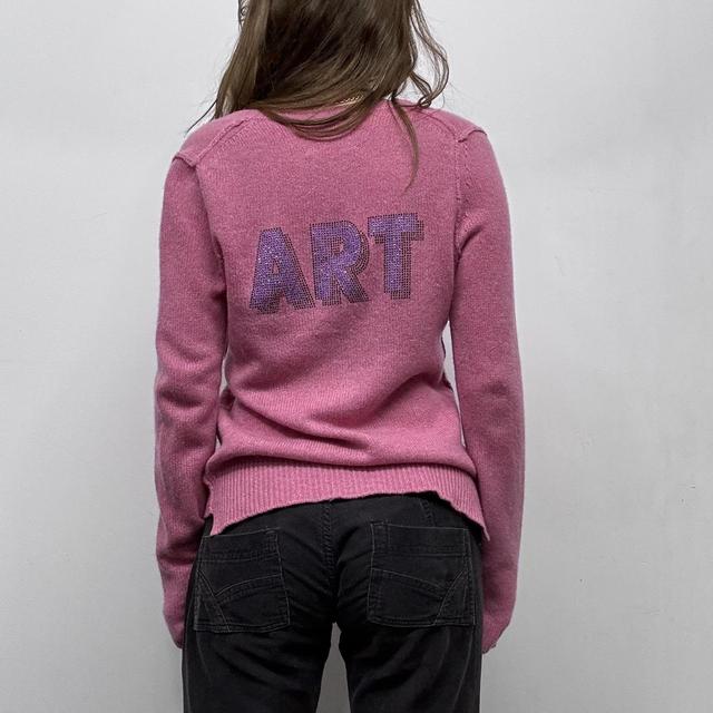 Pink slouchy knitted cashmere cardigan