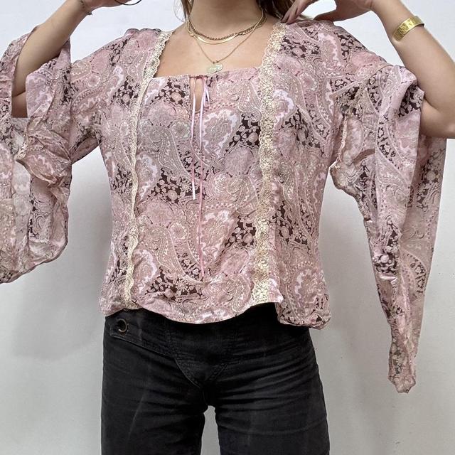 Flare boho paisley blouse