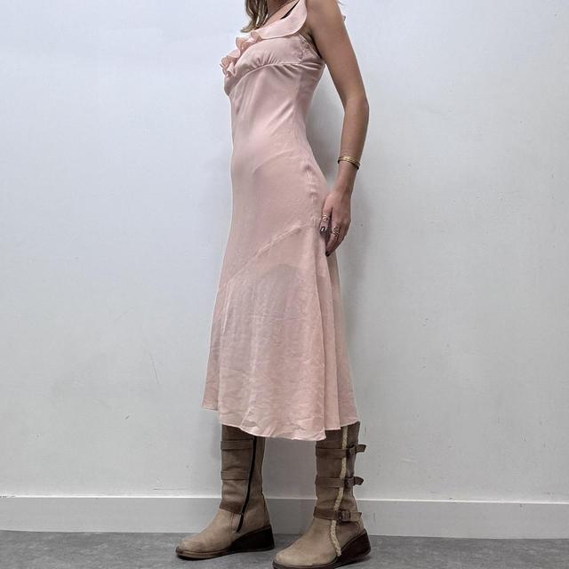 Pink drape waterfall dress