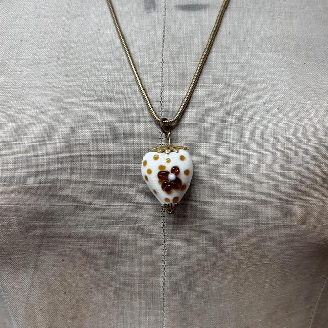 Long glass love heart necklace