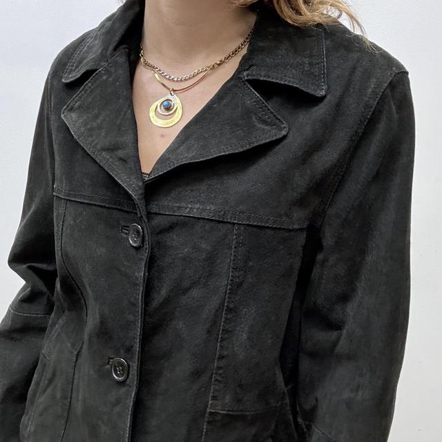 Black suede blazer jacket