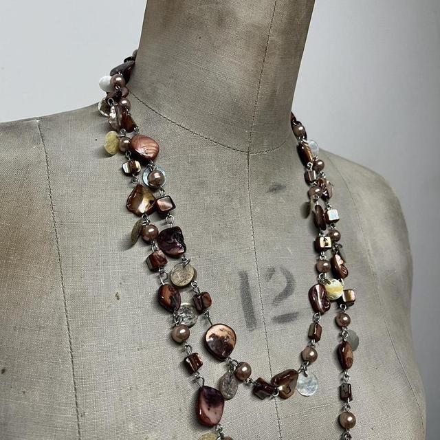 Brown long Pearl chain fairy necklace