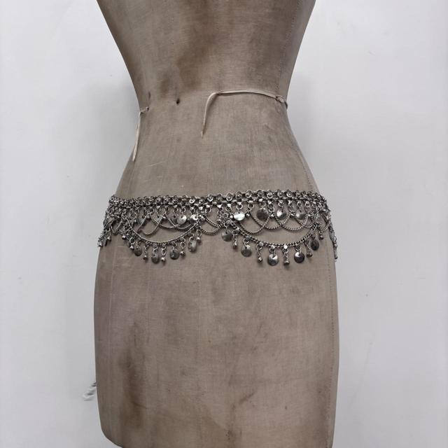 Silver metal boho waistchain