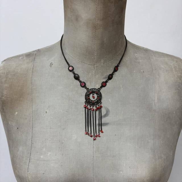 Flower chain boho grunge necklace