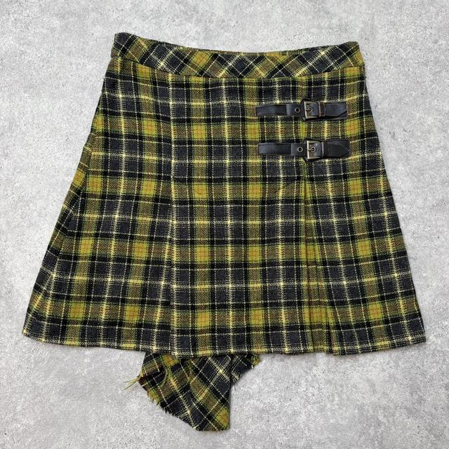 Tartan tweed midi skirt