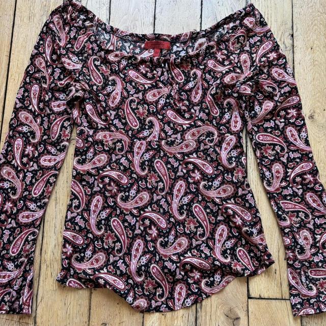 Paisley flare pink blouse