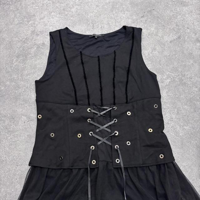 Black corset grunge eyelet dress