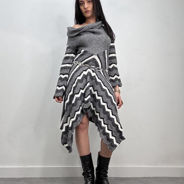 Knitted slouchy wool dress