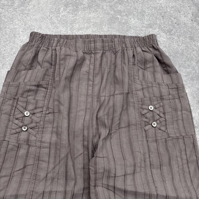 Pinstripe brown capri trousers