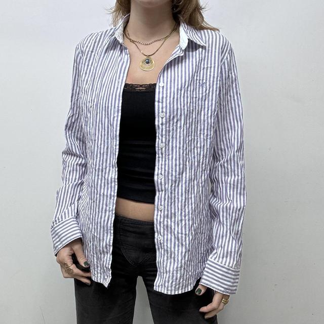 Flared pinstripe fitted shirt