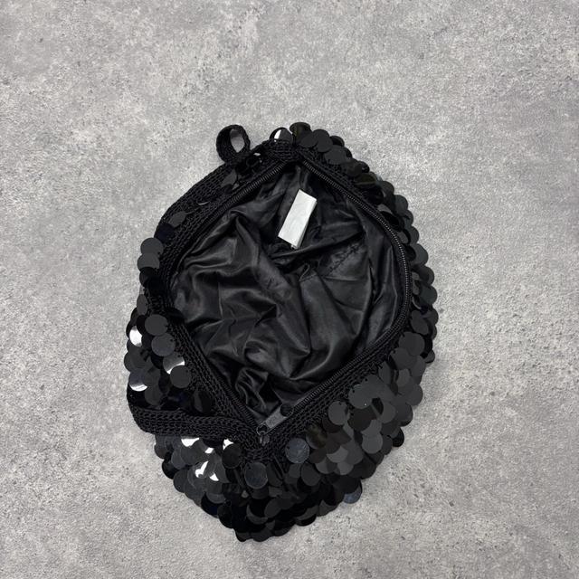 Black sequin slouchy bag