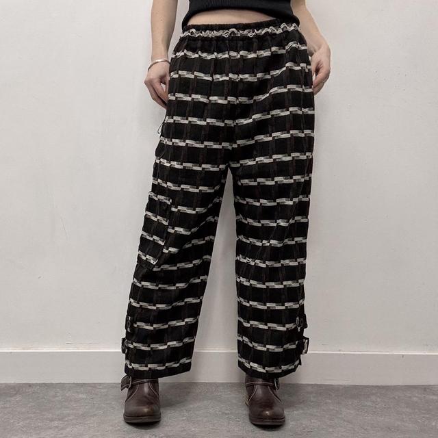 Wide leg pinstripe trousers
