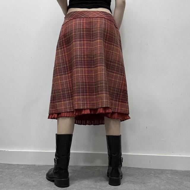 Checked tartan layered fairy midi skirt