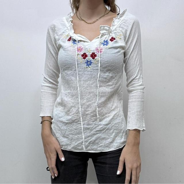 White western embroidered blouse