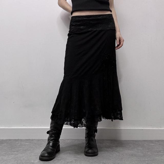 Black fairy grunge lace skirt