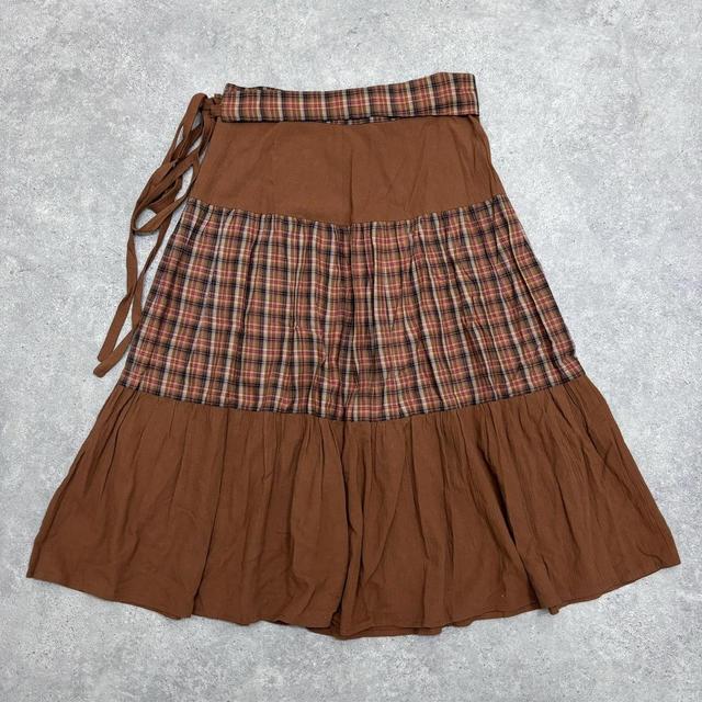 Checked autumnal tiered skirt