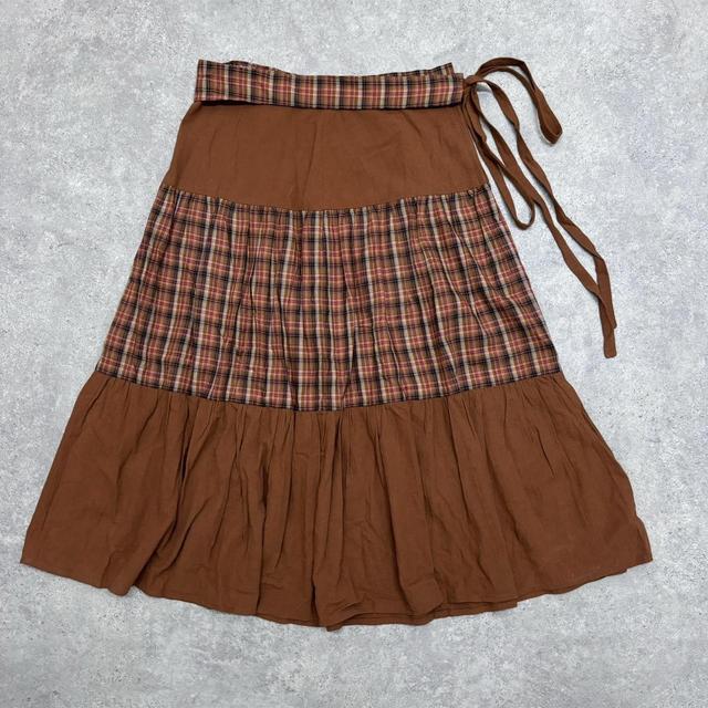 Checked autumnal tiered skirt