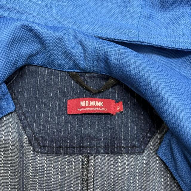 Pinstripe denim blazer with hoodie