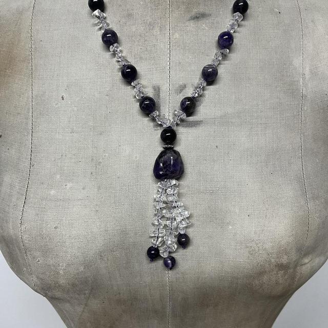 Chunky crystal amethyst necklace