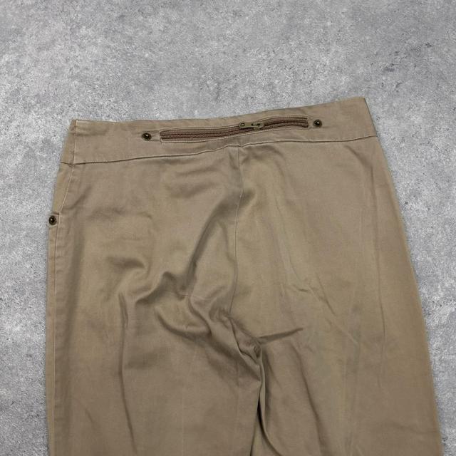 Zipper flared chino trousers