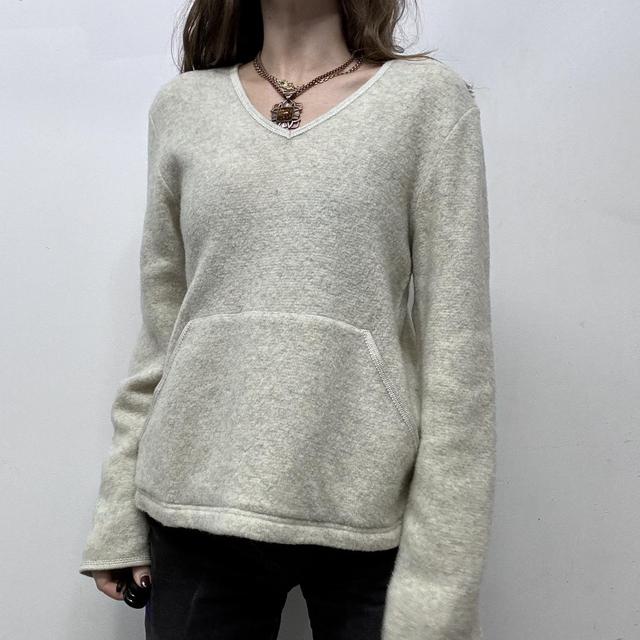Cream knitted slouchy jumper