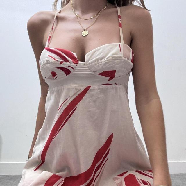 Silk abstract floaty cargo dress