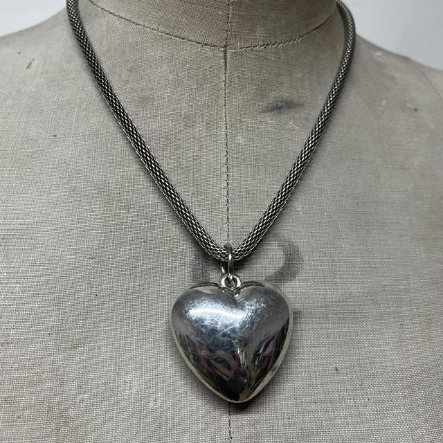 Silver bubble heart necklace