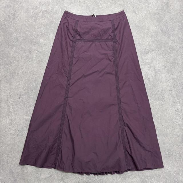Purple pleated cargo maxi skirt