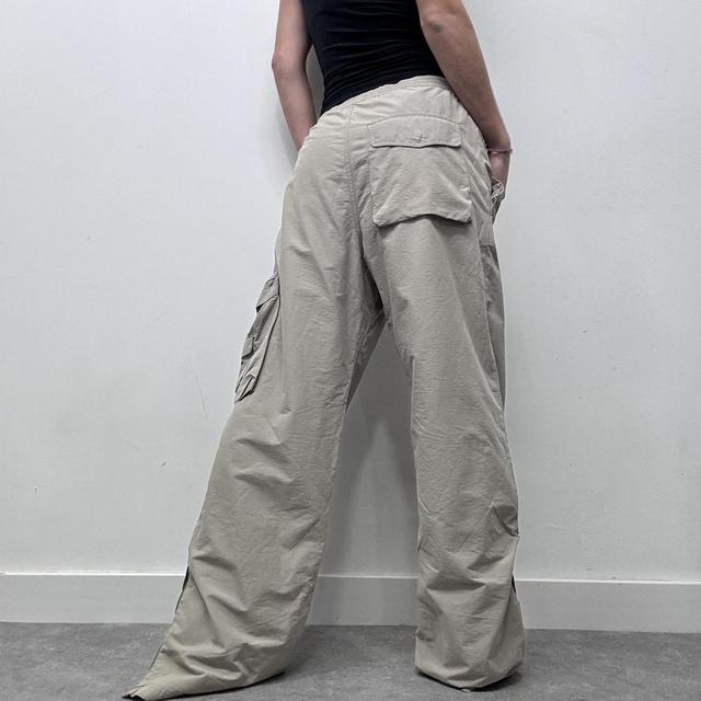 Beige oversized balloon cargo trousers