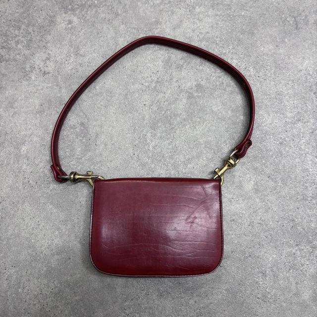Red leather shoulder bag