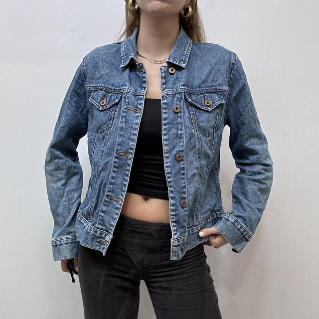 Distressed denim jacket