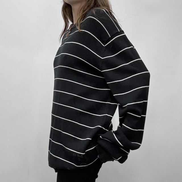 Black chunky knit pinstripe jumper