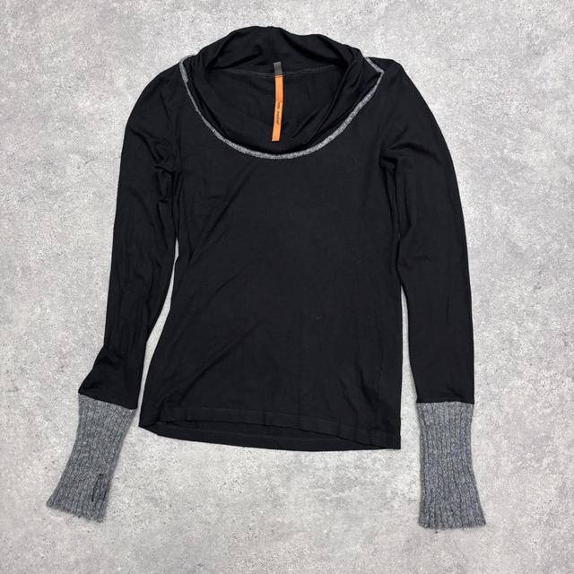 Black Cop Copine drape neck top