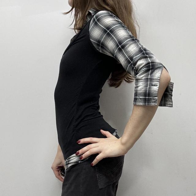 Black grunge layered shirt
