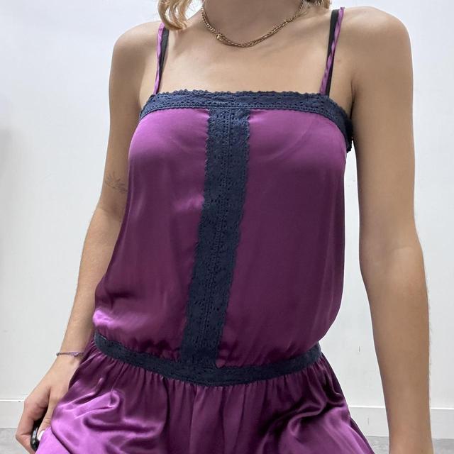 Silk lace slip dress