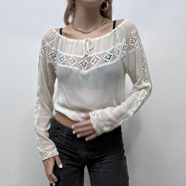Sheer lace floaty blouse