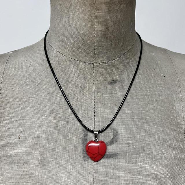 Red crystal heart necklace