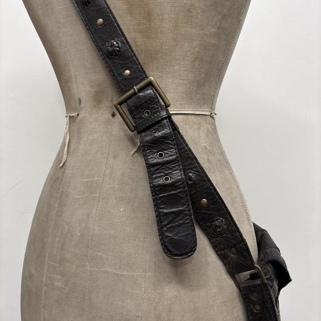 Studded brown leather bag