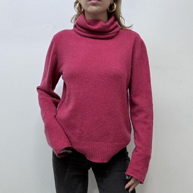 Pink cashmere knit slouchy jumper
